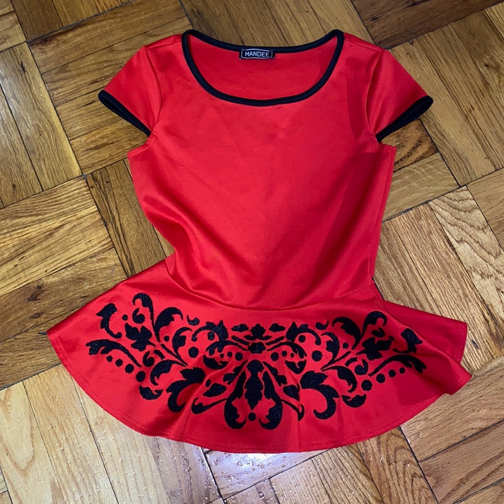 Red Peplum Top